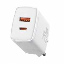 МЗП Baseus Compact Quick Charger 20W (Type-A+Type-C) (білий)