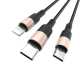 Кабель Micro USB+Lightning+Type-C, Hoco X26, 1A 1m, чорний