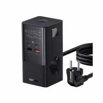 МЗП Baseus PowerCombo Tower 100W, 2 USB-A  2 USB-C  3 AC, з кабелем 1.5m, чорний (E00023609113-00)