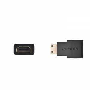 Перехідник Mini HDMI Male to HDMI Female UGREEN, чорний (UGR-20101)