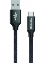 Кабель USB to Type-C Colorway, 2.1А 1м, чорний (CW-CBUC003-BK)